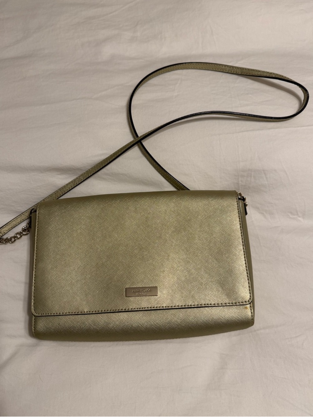 kate spade Metallic Olive Gold Crossbody Bag